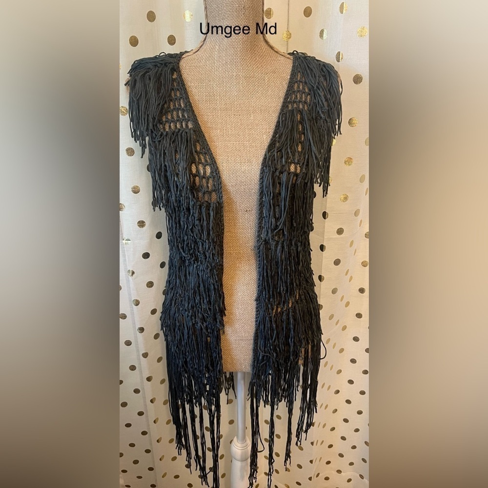 Umgee boho fringe vest M